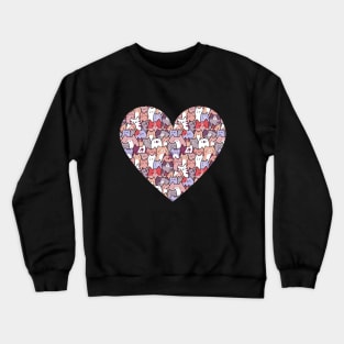 Cute cat pattern in a heart Crewneck Sweatshirt